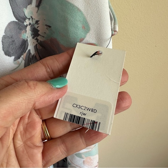 NWT Calvin Klein Women's Floral Dress Plus 22W V Neck Lined Zipper Stretch - Picture 4 of 13